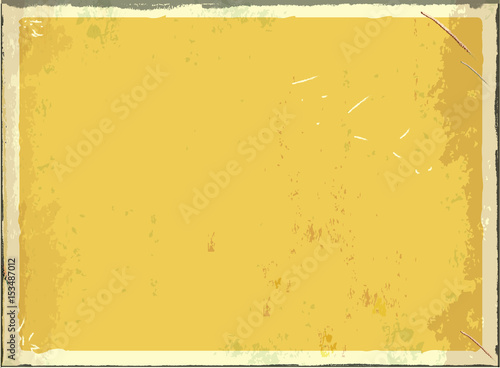Vintage blank metal sign for text or graphics. Vector retro empty background. Yellow color.