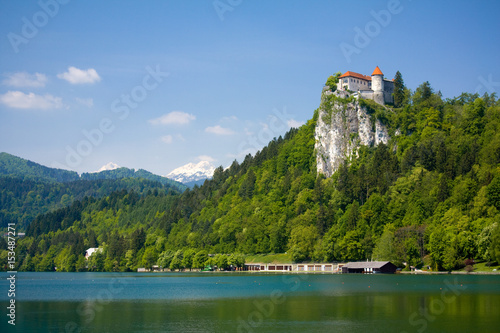 Medieval castle above the Bled lake in Slovenia. Horizontal image © Zoran Milic