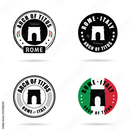 seal arch of titus rome set illustration