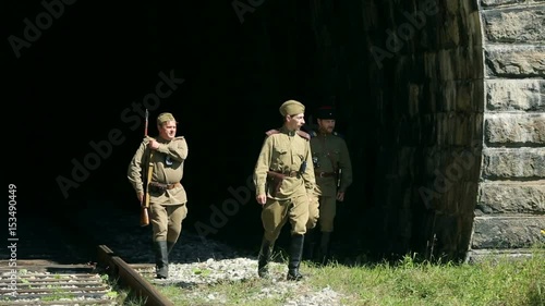 The army of the USSR. Soviet military patrol arrested the saboteur. Reconstruction of the Soviet army. Protection of railroad facilities. The TRANS-Siberian railway.
