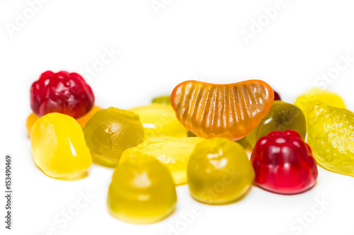 Vegetarian gum on isolated white background close up