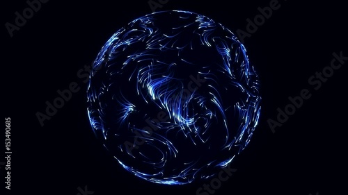 blue energy particles moving randomly