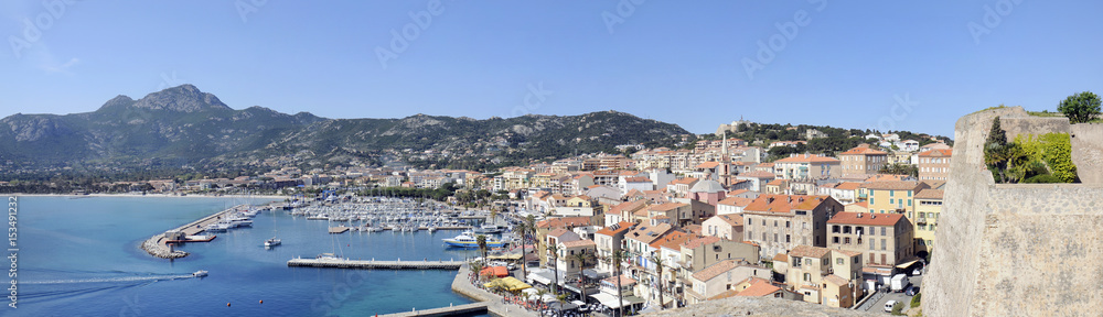 view of the marina and the city of Calvi, Corsica
