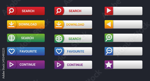 Design Blank Isolated Web Buttons Template 2017