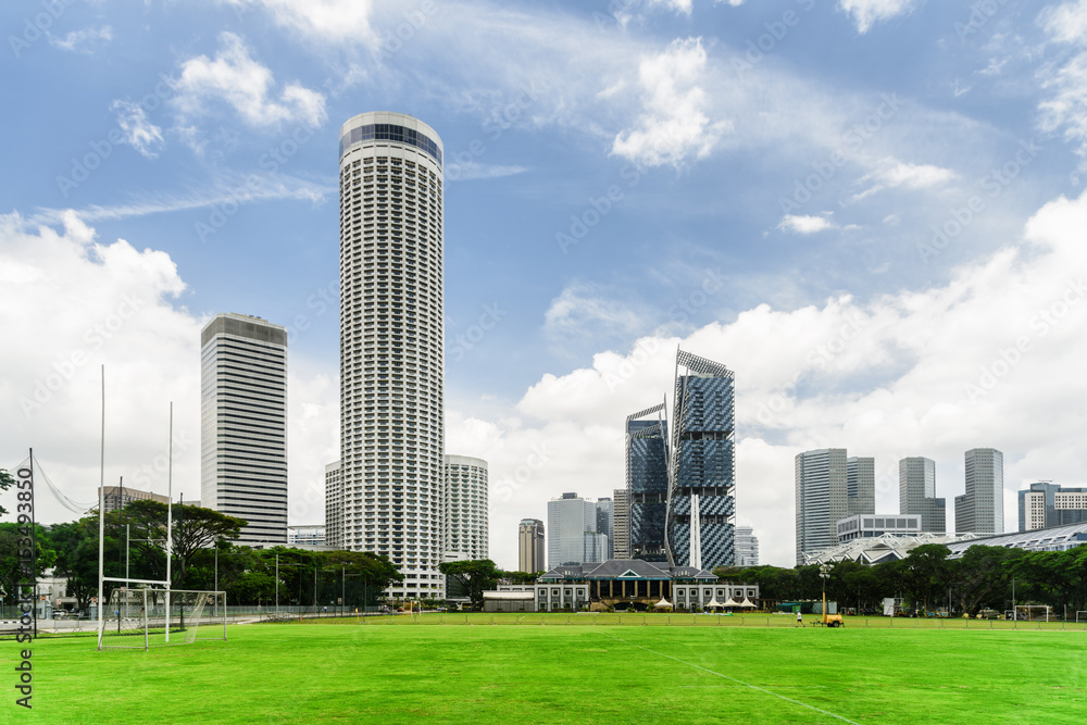 View of skyscrapers and other modern buildings of Singapore