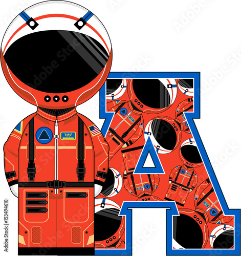 A is for Astronaut Learning Illustration