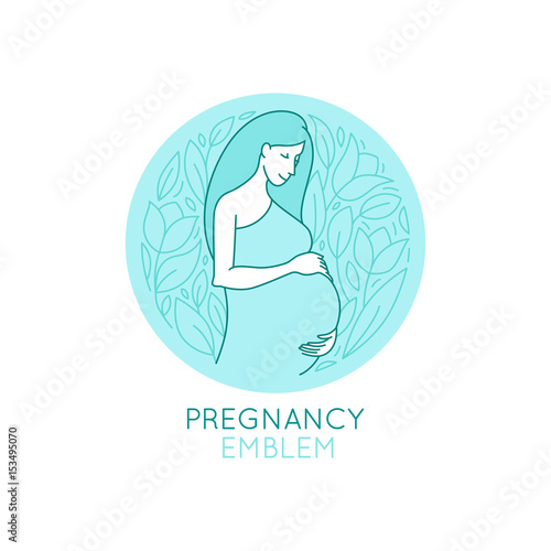 Vector round logo design template - pregnancy and maternity