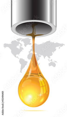 Last drop of oil flowing out of the pipe end