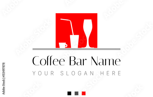 Logo Design Red Coffe Bar