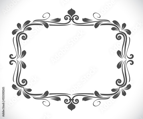 Vintage rectangular floral frame