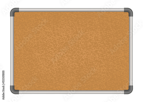 Vector empty office cork board isolated on white background