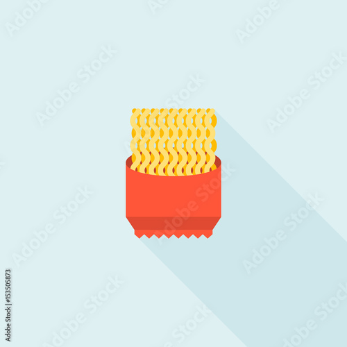 instant noodle icon, flat design vector