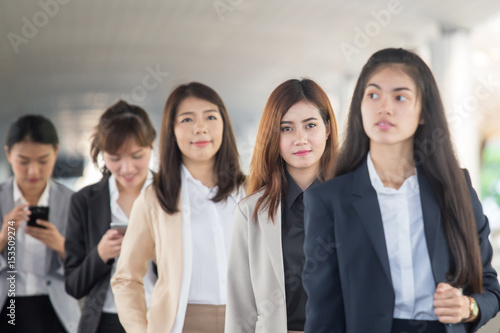 Team of Asian man and woman business people in business suit, Portrait business concept.