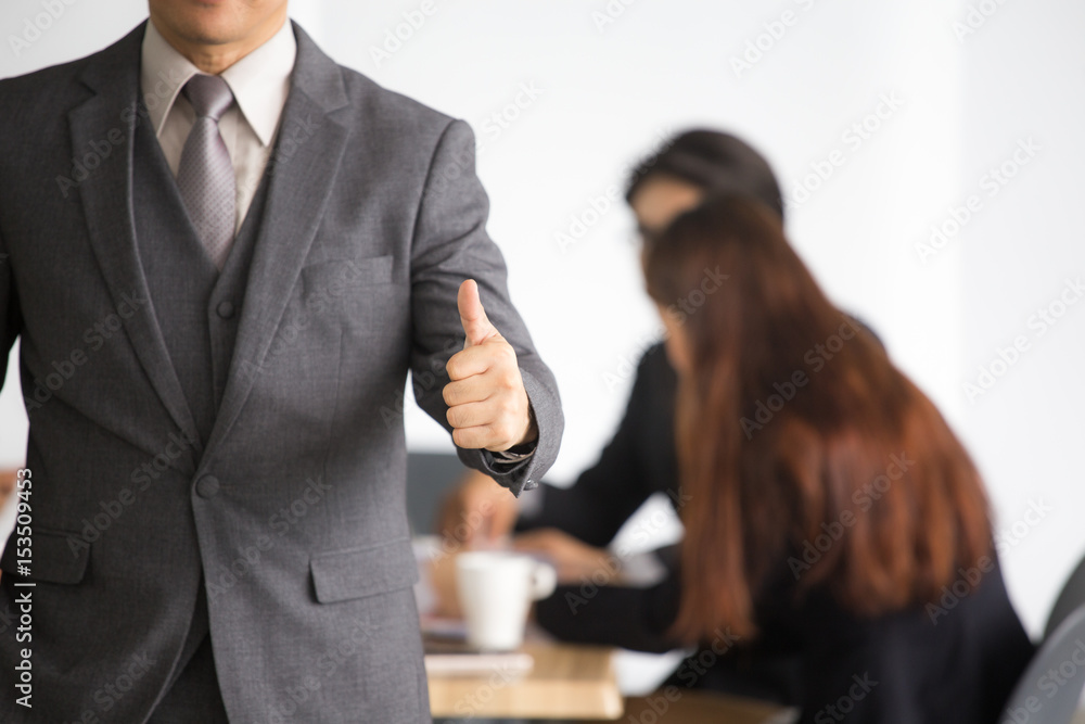 Businessman show good sign, business leader concept and a group of person, 30-40 year old. Businessman show good sign, business leader concept and a group of person, 30-40 year old.