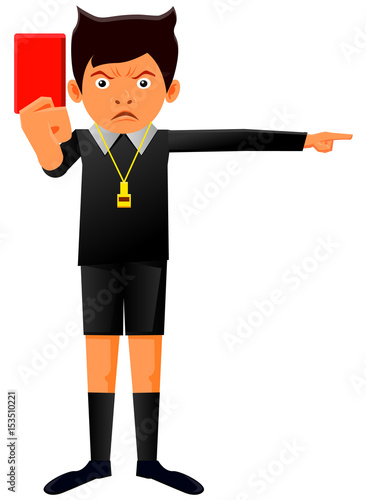 Referee holding a red card vector image