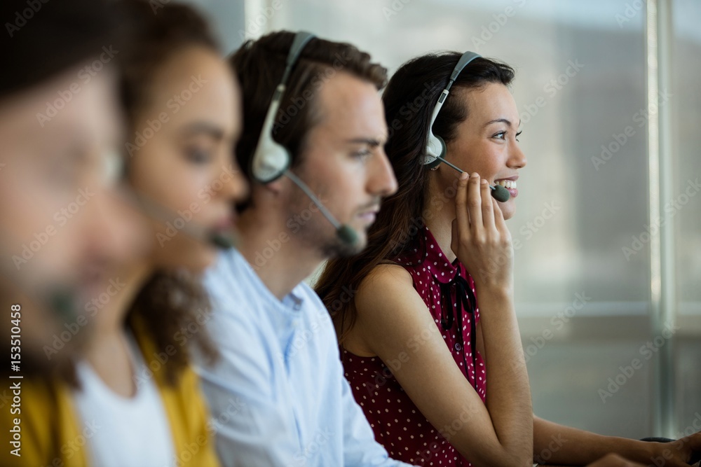 Customer service executives working Customer service executives working