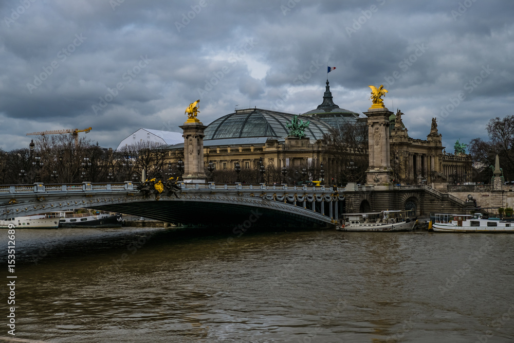 Pont Alexandre On A Cloudy Day In Paris