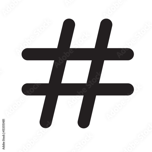 hashtags icon on white background. hashtags icon flat design style.
