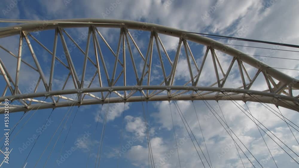 time lapse under the modern Ostiense Bridge aka Garbatella Bridge in Rome, Italy time lapse under the modern Ostiense Bridge aka Garbatella Bridge in Rome, Italy