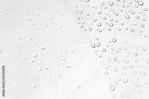 Water drops on glass , black and white