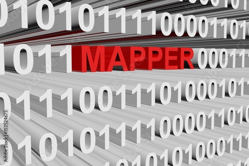 Foto MAPPER in the form of binary code, 3D illustration