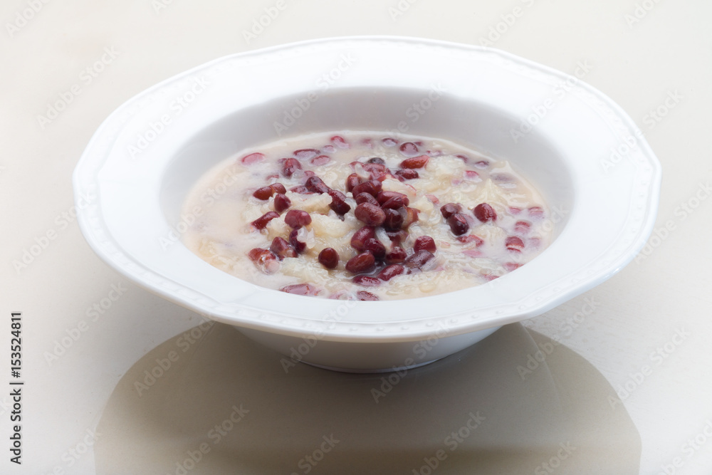 Red bean with Thai sticky rice in coconut cream Red bean with Thai sticky rice in coconut cream