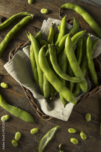 Raw Organic Fresh Green Fava Beans
