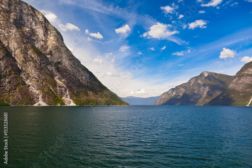 Fjord Naeroyfjord in Norway - famous UNESCO Site © Nikolai Sorokin