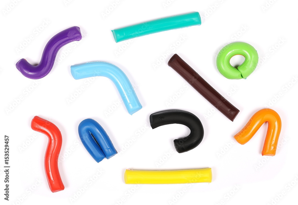 Set of colorful plasticine isolated on white background Set of colorful plasticine isolated on white background