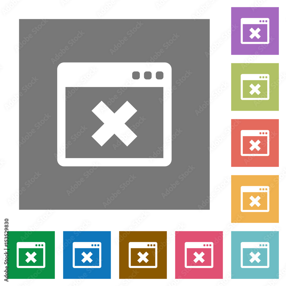 Application cancel square flat icons Application cancel square flat icons