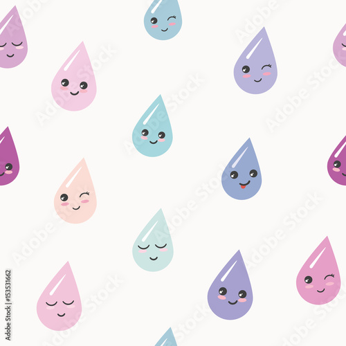Cute seamless pattern background with colorful watercolor drops. For print and web.