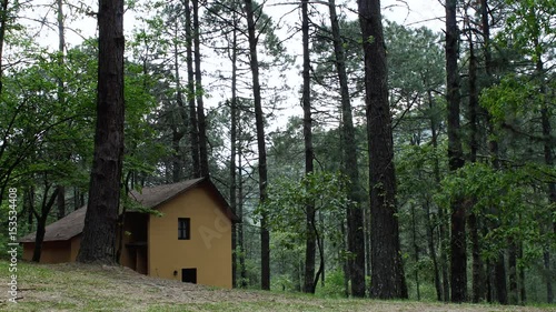 Cabin In The Woods Getting Dark - Time Lapse
