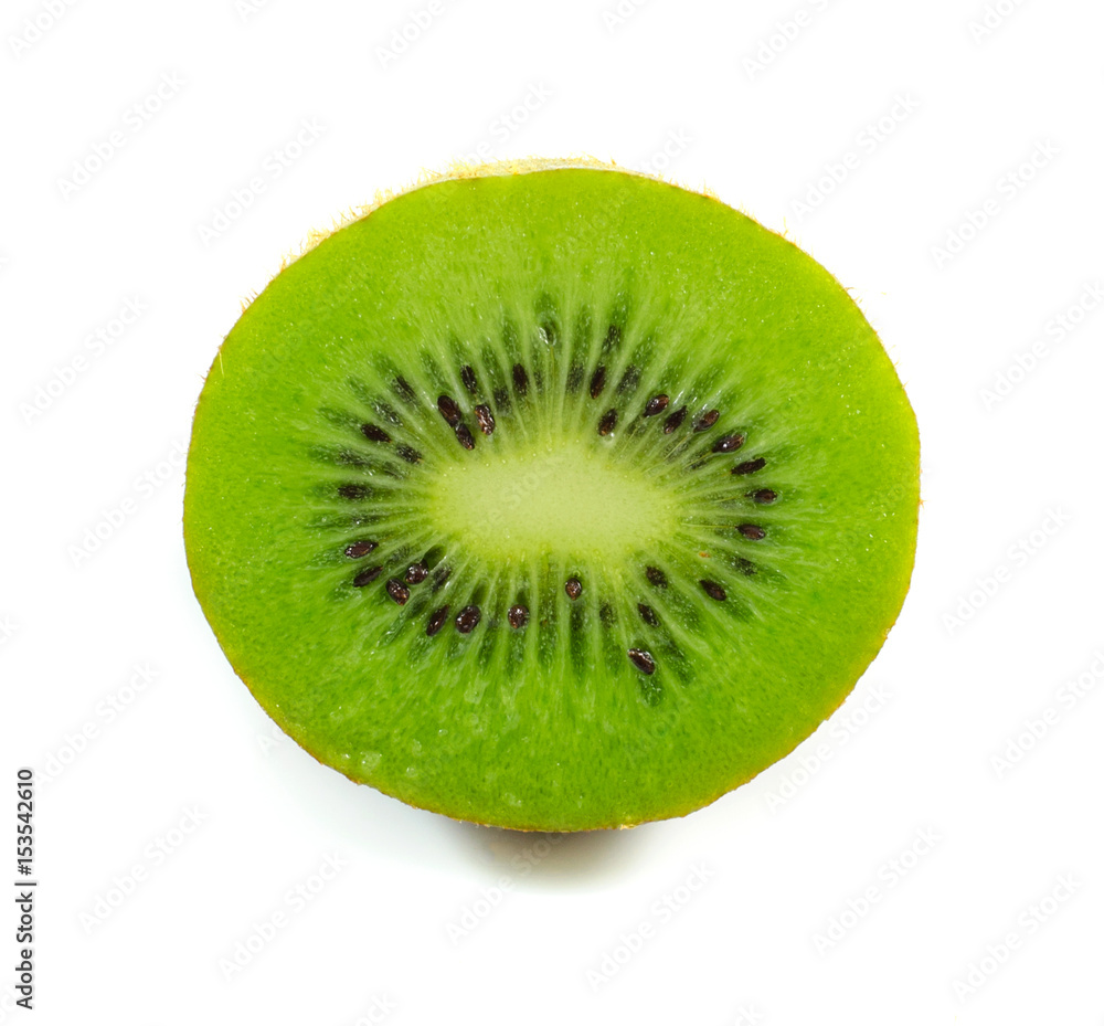 Slice of fresh kiwi fruit isolated on white background Slice of fresh kiwi fruit isolated on white background