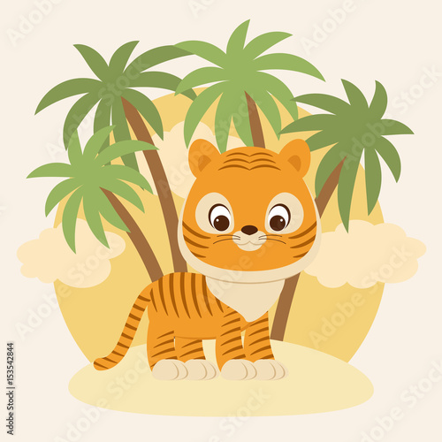 Cute little tiger cub