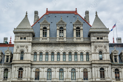 The exterior of the New York State Capitol in Albany, New York.