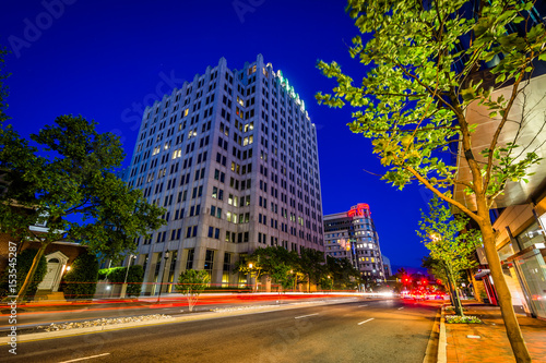Wisconsin Avenue at night  in downtown Bethesda  Maryland.