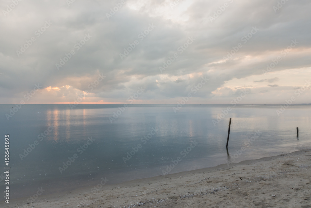 Morning at the beach in southern Thailand.