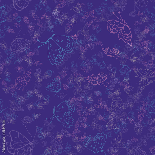 Vector pattern with butterflies