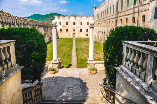 castle courtyard in the euganean hills area padova province italy