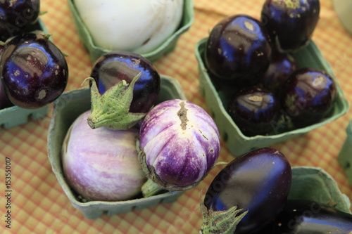 Eggplants for sale at the Bloomington Farmers Market