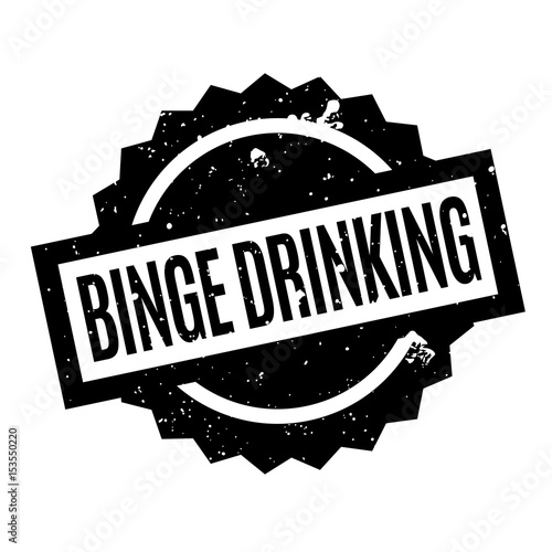 Binge Drinking rubber stamp. Grunge design with dust scratches. Effects can be easily removed for a clean, crisp look. Color is easily changed.