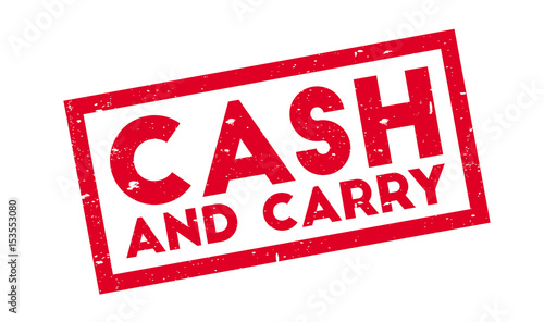Cash And Carry rubber stamp. Grunge design with dust scratches. Effects can be easily removed for a clean, crisp look. Color is easily changed.
