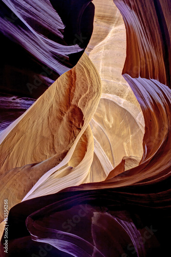 Brilliant colors of underground slot canyon in Ariona photo