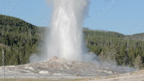Big geyser erupting in yellowstone