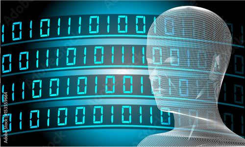 Artificial Intelligence Conceptual Illustration Wallpaper. Future Technology Background  Illustration Vector.