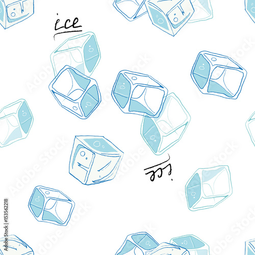 seamless pattern with Ice, pattern with ice cubes