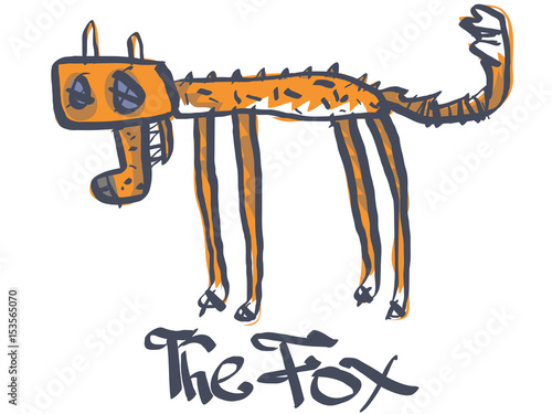 A dead fox. Vector illustration