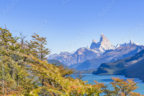 Fitz Roy and Poincenot Mountain Lake View - Patagonia - Argentina