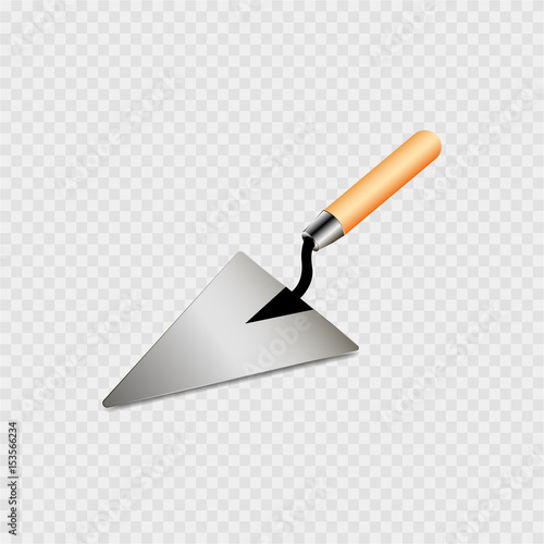 Trowel with yellow handle icon on a grey background