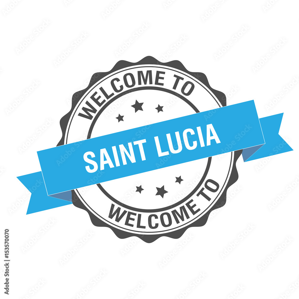 Fototapeta premium Welcome to Saint Lucia stamp illustration